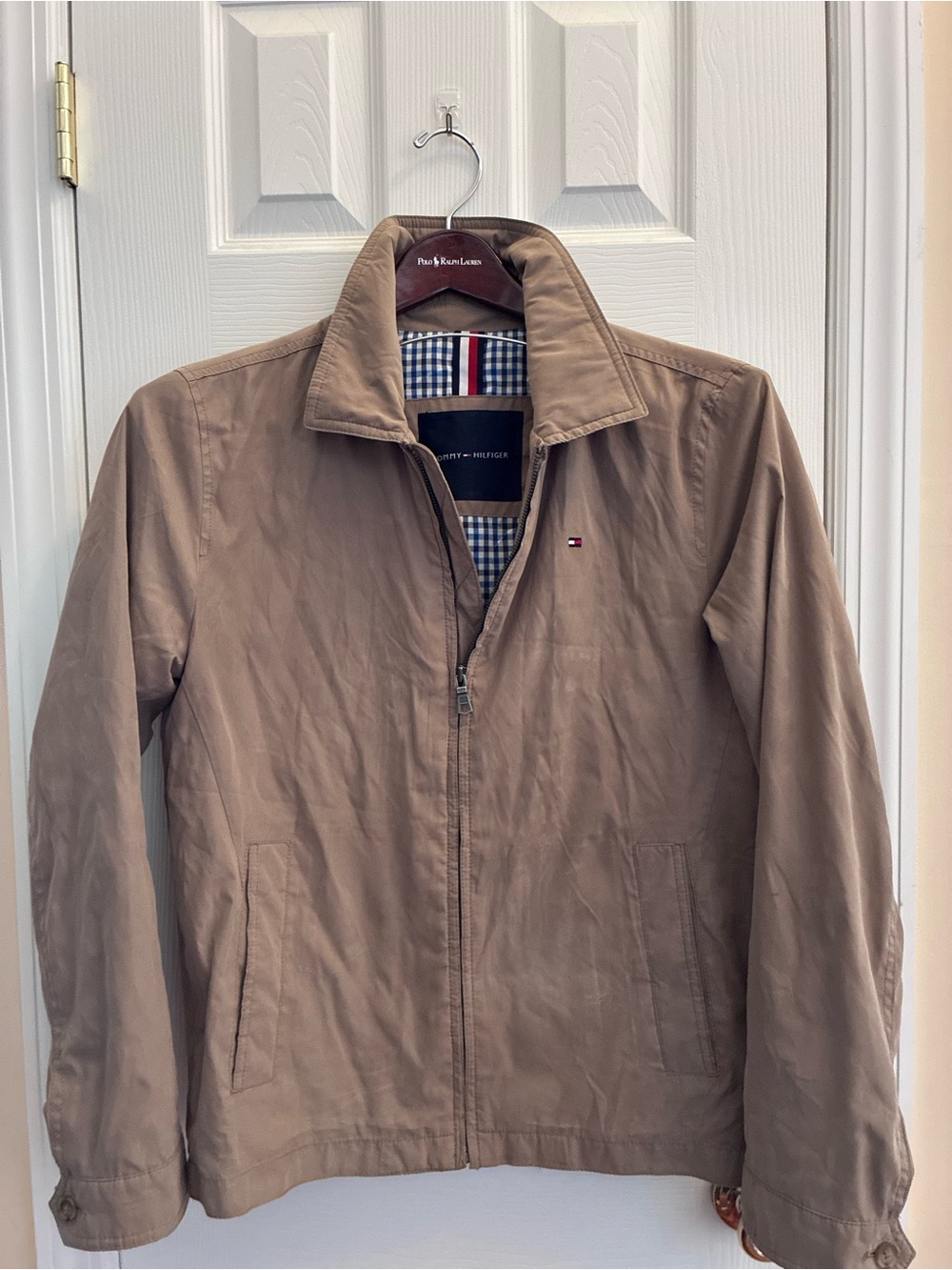 Tommy Hilfiger Men's Lightweight Harrington Jacket in Khaki size Small